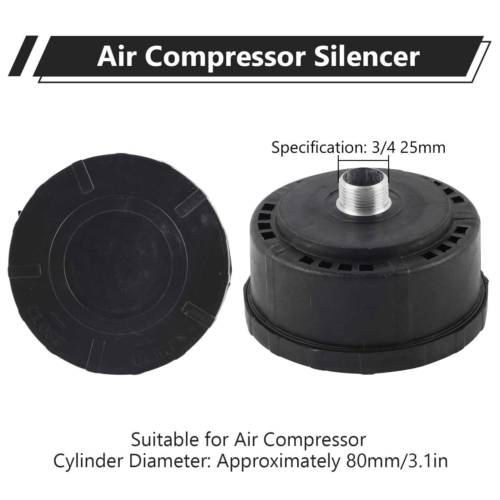 Silenziatore per Filtro Aria Rotondo 80mm 25mm 3/4 Attrezzatura Meccanica