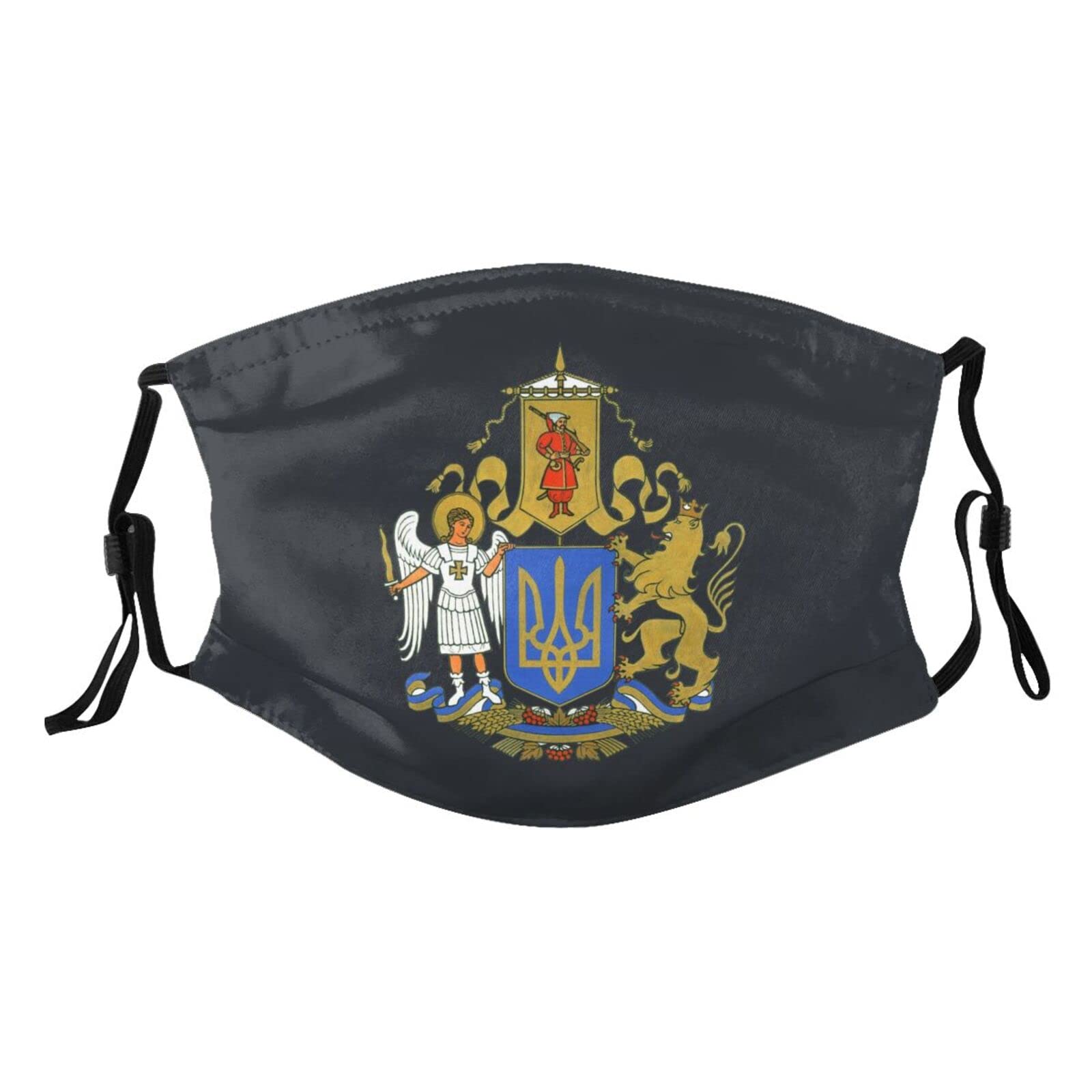 Coat of Arms Ukraine Mask Protect Respiratory System Breathe with Peace of Mind Black