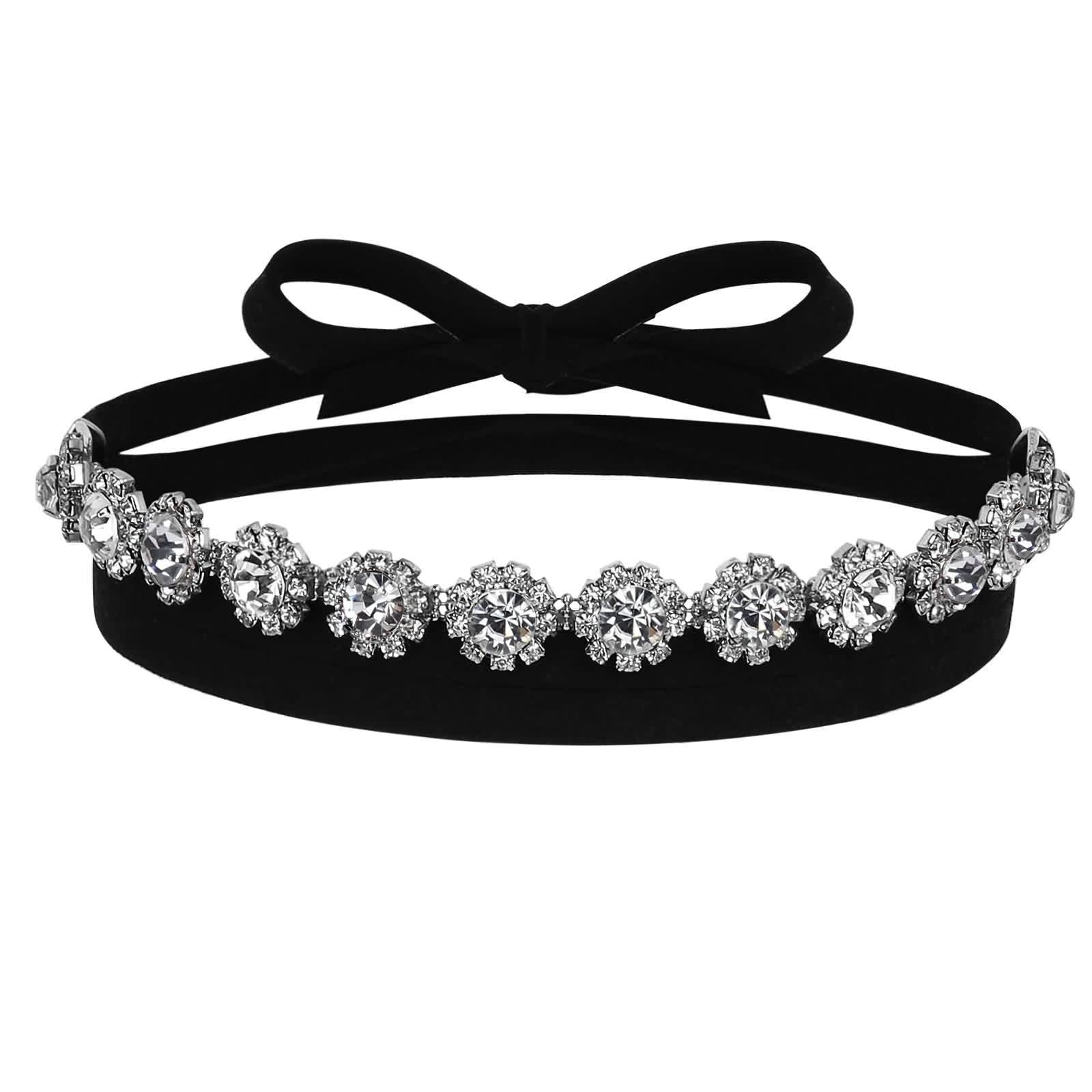 Gargantilla bohemia, collar de terciopelo con flores de cristal, accesorios de disfraz de Halloween, anime, cosplay, regalos góticos para mujeres, Cristal, Circonia cúbica