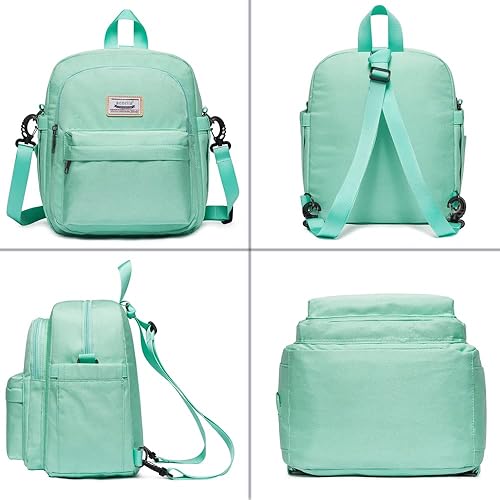Miniatura 5 de Scorlia Bolsa de almuerzo aislada, bolsa de almuerzo clásica estilo mochila para mujer, lonchera grande convertible con bolsillos laterales para