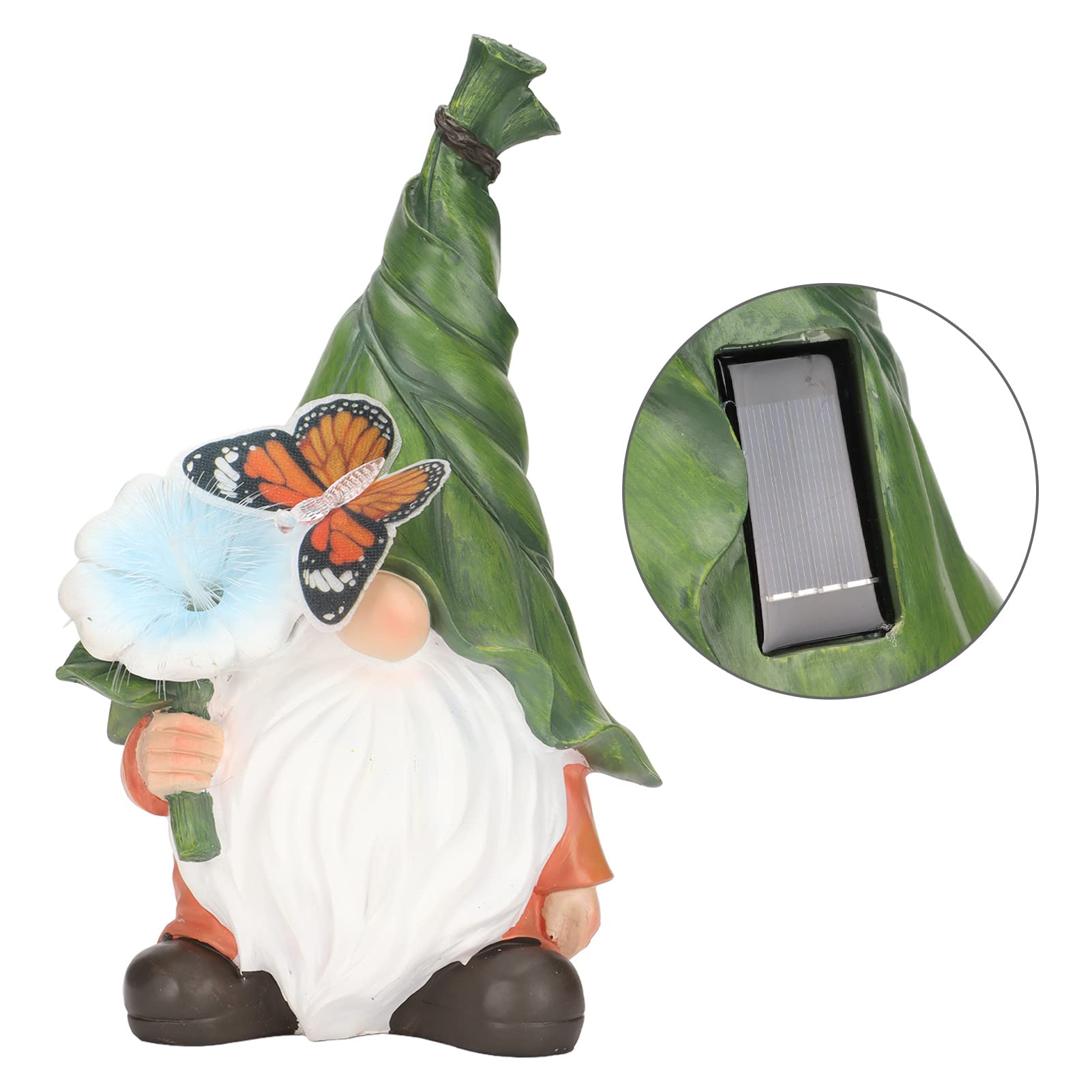 plplaaoo Gnomos de jardín Decoraciones al Aire Libre Linda Estatua de Elfos Enanos con luz para jardín Patio decoración Regalos de inauguración de la casa Material de Resina 12.2 Pulgadas