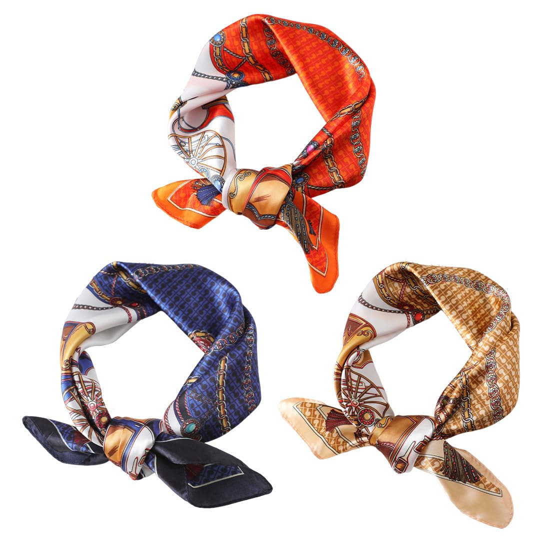 Sciarpa Quadrata In Seta Rasata 90x90 Cm Per Donne - Bandana Multiuso Per Capelli, Collo, Borsa, Accessorio Moda Versatile