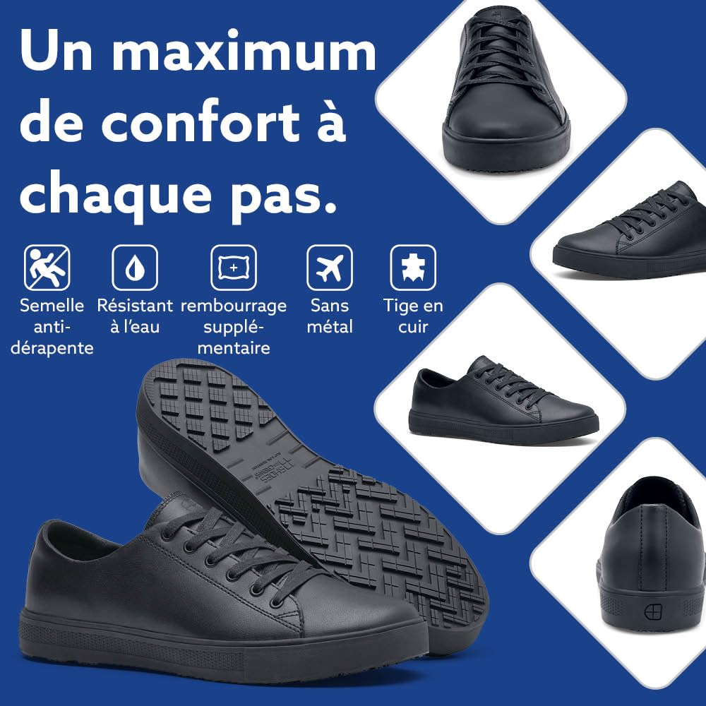 Shoes for Crews Baskets de Travail antidérapantes Unisexes – Confortables, légères, idéales pour Le Commerce de détail, la Restauration, Cuisine, Bistro – Old School Low Rider IV