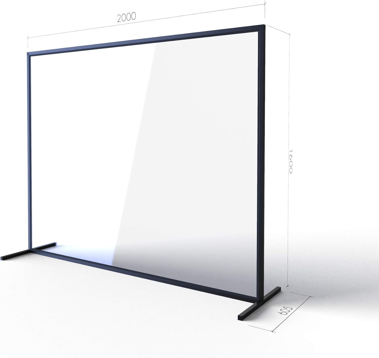Plastock Nano Floor Standing Clear Perspex Room Divider Safety Screen