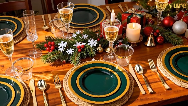 Amazon.com: Nervure 102PCS Green Plastic Plates - Disposable