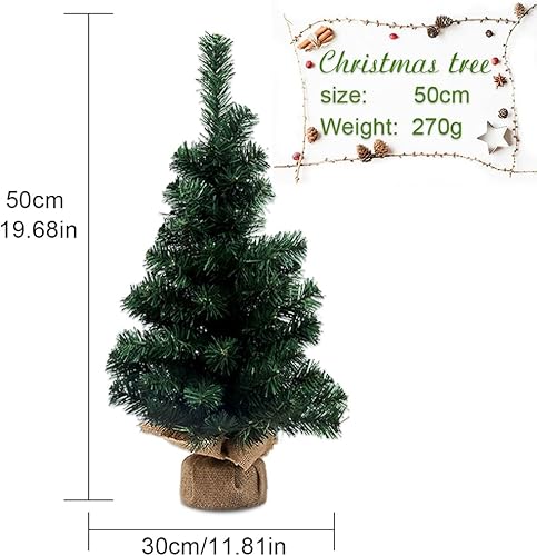 Miniatura 6 de URMAGIC Árbol de Navidad de mesa, pinos de Navidad artificiales de 18 pulgadas con soporte de plástico, árbol de Navidad de mesa, decoraciones de