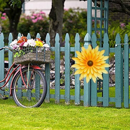 GIFTME 5 Metal Daisy Flower Wall Decor -Yellow 13.5 Inch