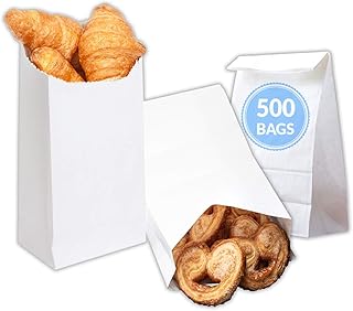 Reli. Paper Lunch Bags, 6 Lb (500 Pcs, Bulk) Kraft White Paper Bags 6 lb Capacity - Small Paper Bags, Lunch Bags, Grocery Bags, Craft Bags - Small Lunch Paper Bags/Kraft Paper Sacks in Bulk (White)