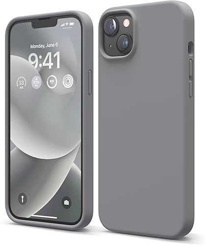 elago Compatible con iPhone 14 Plus, funda de silicona líquida, funda protectora de cuerpo completo, a prueba de golpes, diseño delgado, forro de