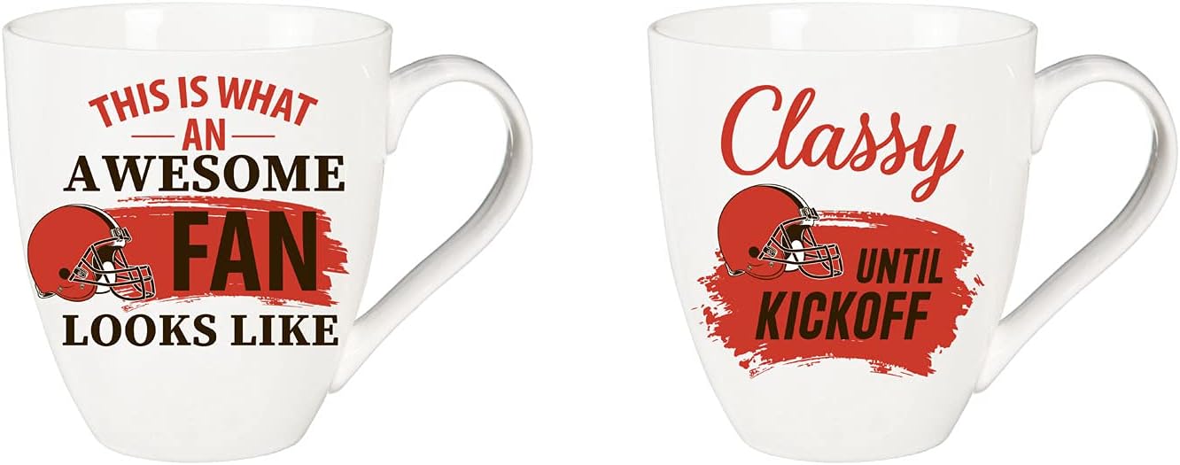 Team Sports America Cleveland Browns, Ceramic Cup O'Java 17oz Gift Set
