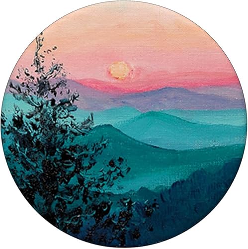 Miniatura 3 de Fresco Montañas Acuarela Pintura Diseño Al Aire Libre Amantes PopSockets Intercambiable PopGrip