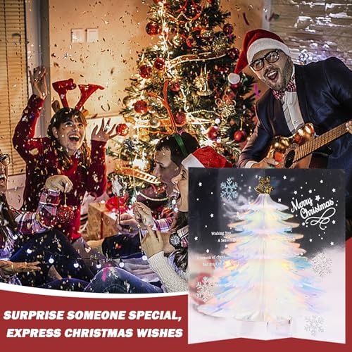 Carte de Noël pop-up 3D pour illuminer vos vœux familiaux autour du sapin - 2
