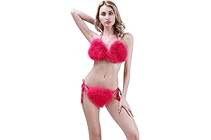 GREUS Womens Fluffy Bikini Set: A Plush Dream for Beach Lovers