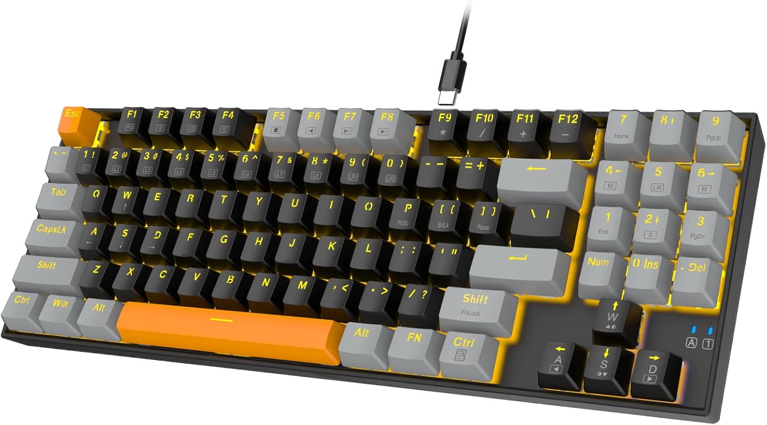 E-YOOSO Z-13 Mechanical Keyboard with yellow backlighting