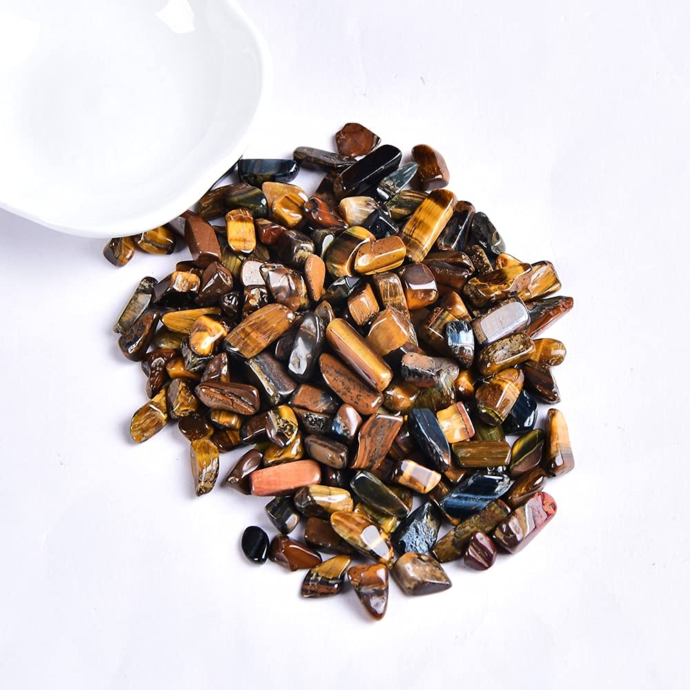 50g 100g Naturel Cristal Gravier Spécimen Rose Quartz Améthyste Convient for Vase Aquarium Jardins et Fontaines Collecte à Domicile (Color : Tigers Eye, Size : 100g)