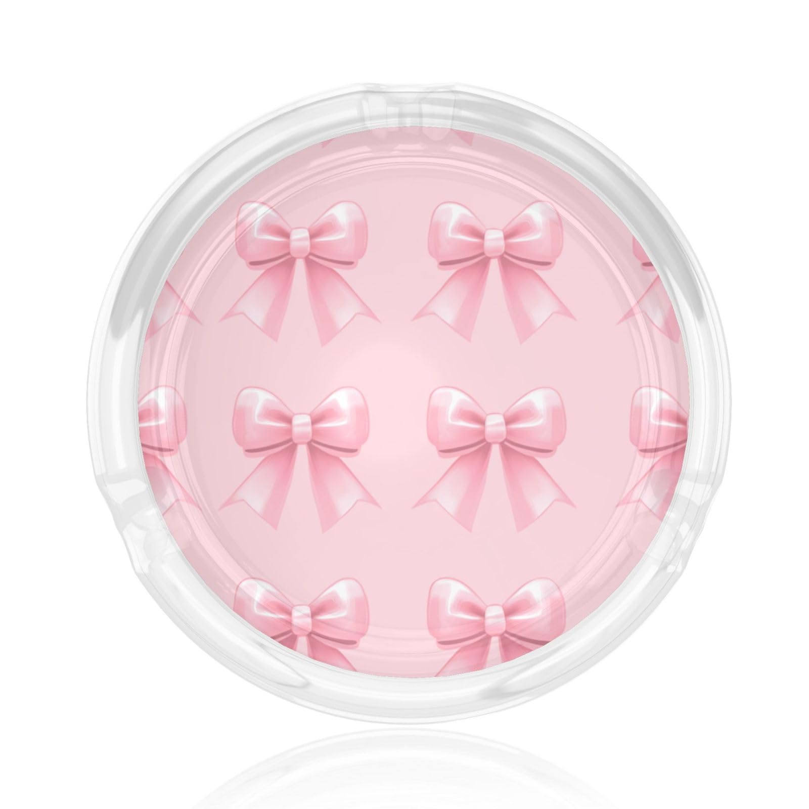 Pink Ribbon Pattern Glass Ashtray For Cigarettes Ash Trays Case For Home Office Decor