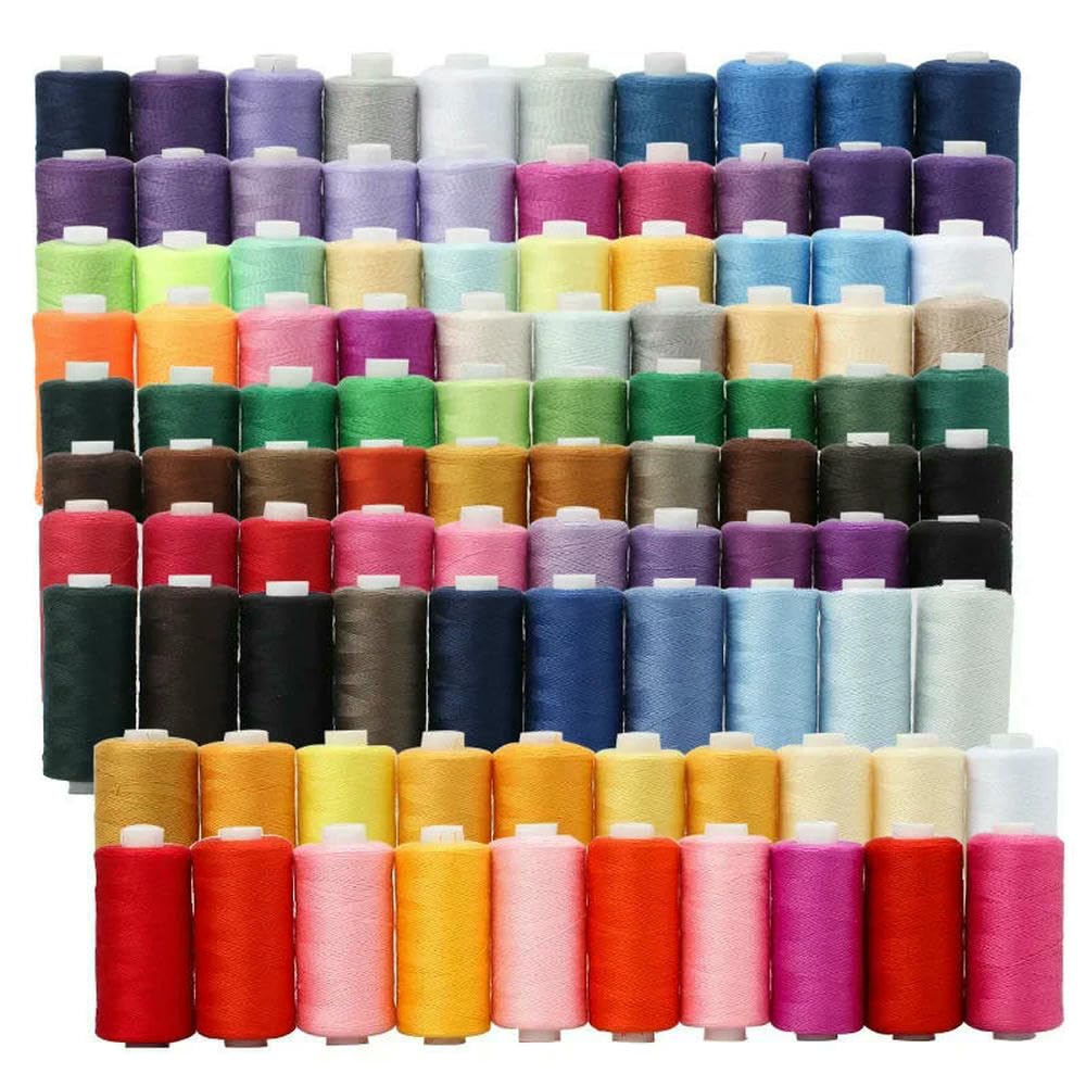 100 Colori/Set Fai da Te Macchina da Cucire Filo Piccolo Filo da Cucire a Mano 402 Filo da Cucire 400 Iarde Poliestere Multifunzionale