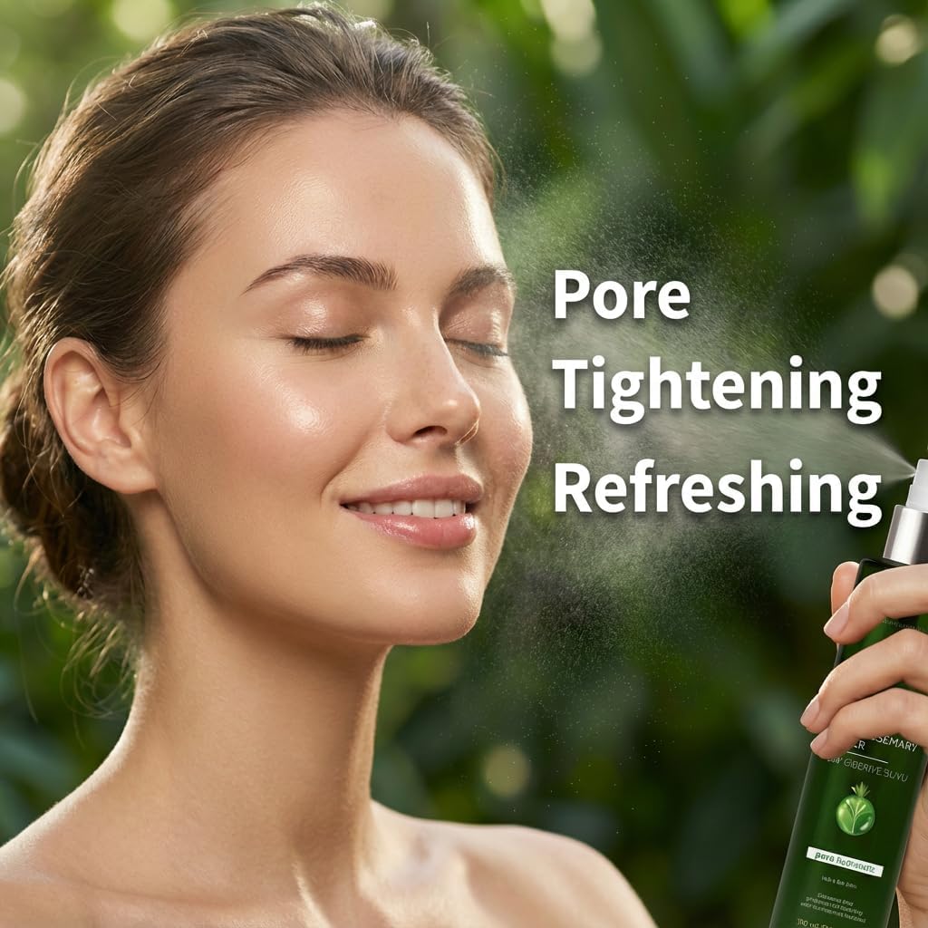 Axwell Pure Rosemary Water Spray for Hair & Skin – Scalp Mist for Fuller-Looking Hair – Pore-Tightening Facial Toner & Hydrating Mist – Steam Distilled, Alcohol-Free (3.38 fl oz)