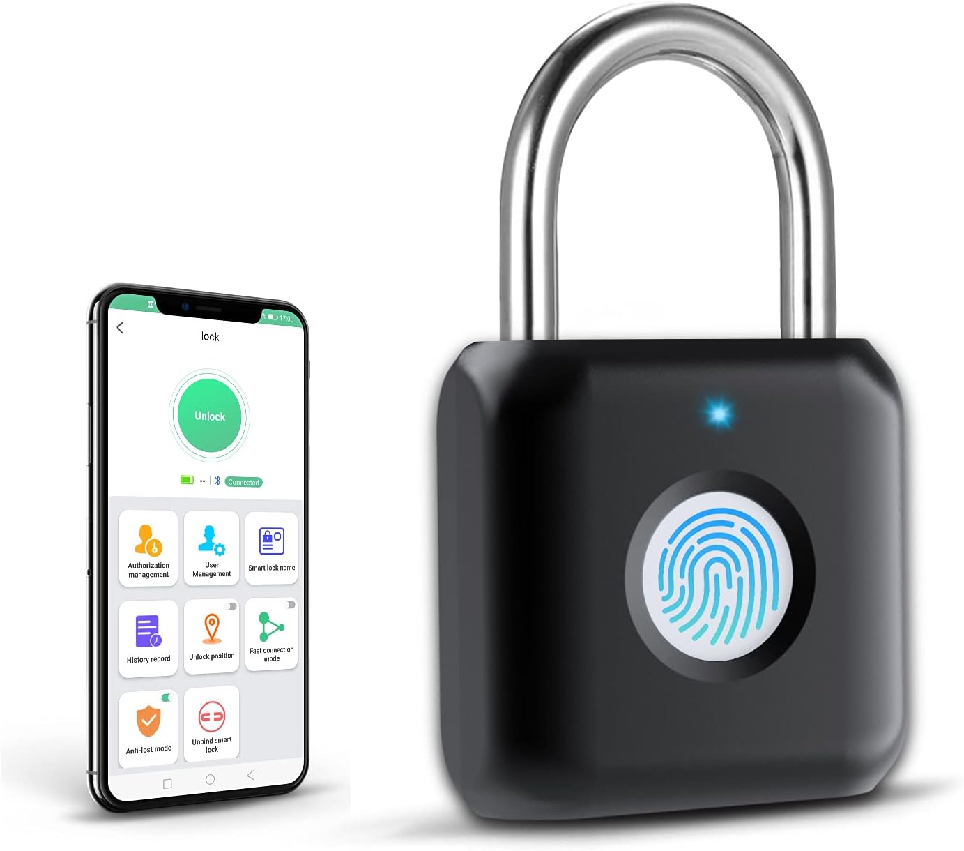 Fingerprint Padlock, Eseesmart Small Combination Padlock, Biometric