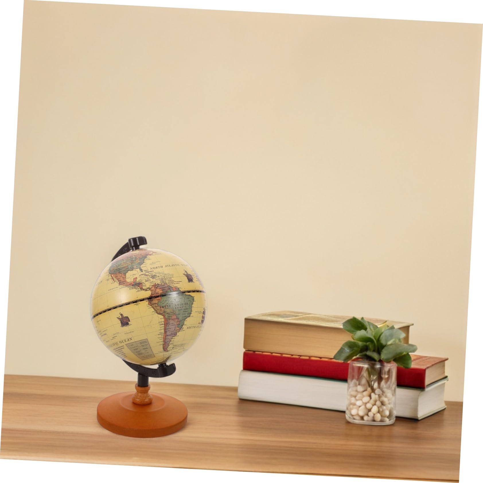Vintage-weltkugel Für Den Schreibtisch: Elegante -skulptur Als Dekoration Mit Ständer Für Zuhause Oder Büro – Geographie-lernhilfe Für Die Schule
