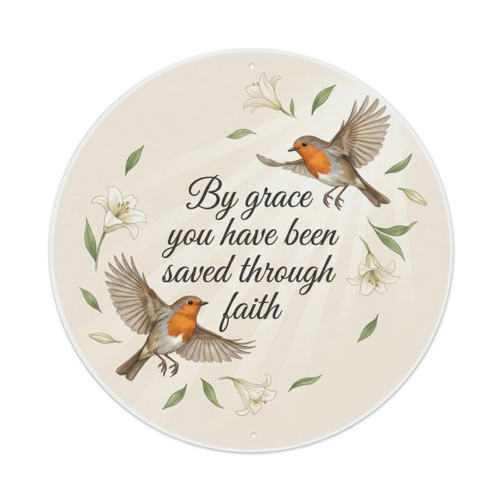 Metal Tin Sign European Robin Garden Sign Heaven Love Grace
