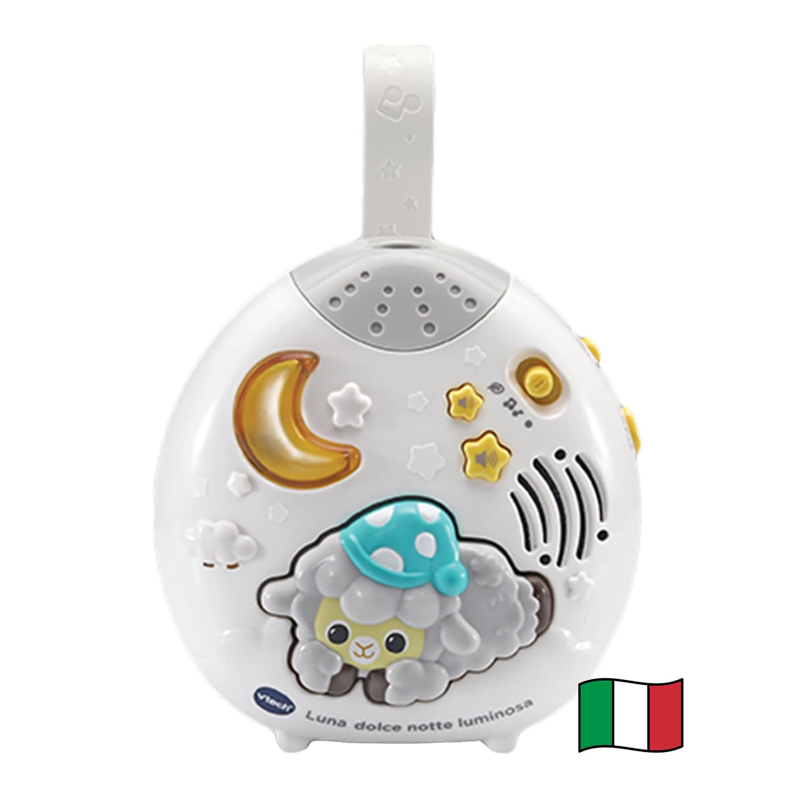 VTech Luna, Dolce Notte Luminosa, Luce Notturna Bambini, Luce Musicale con 40 Melodie e 2 Canzoni, Modalità Ninna Nanna e Suoni della Natura, Lingua Italiana, Batterie Incluse, 0-36 Mesi