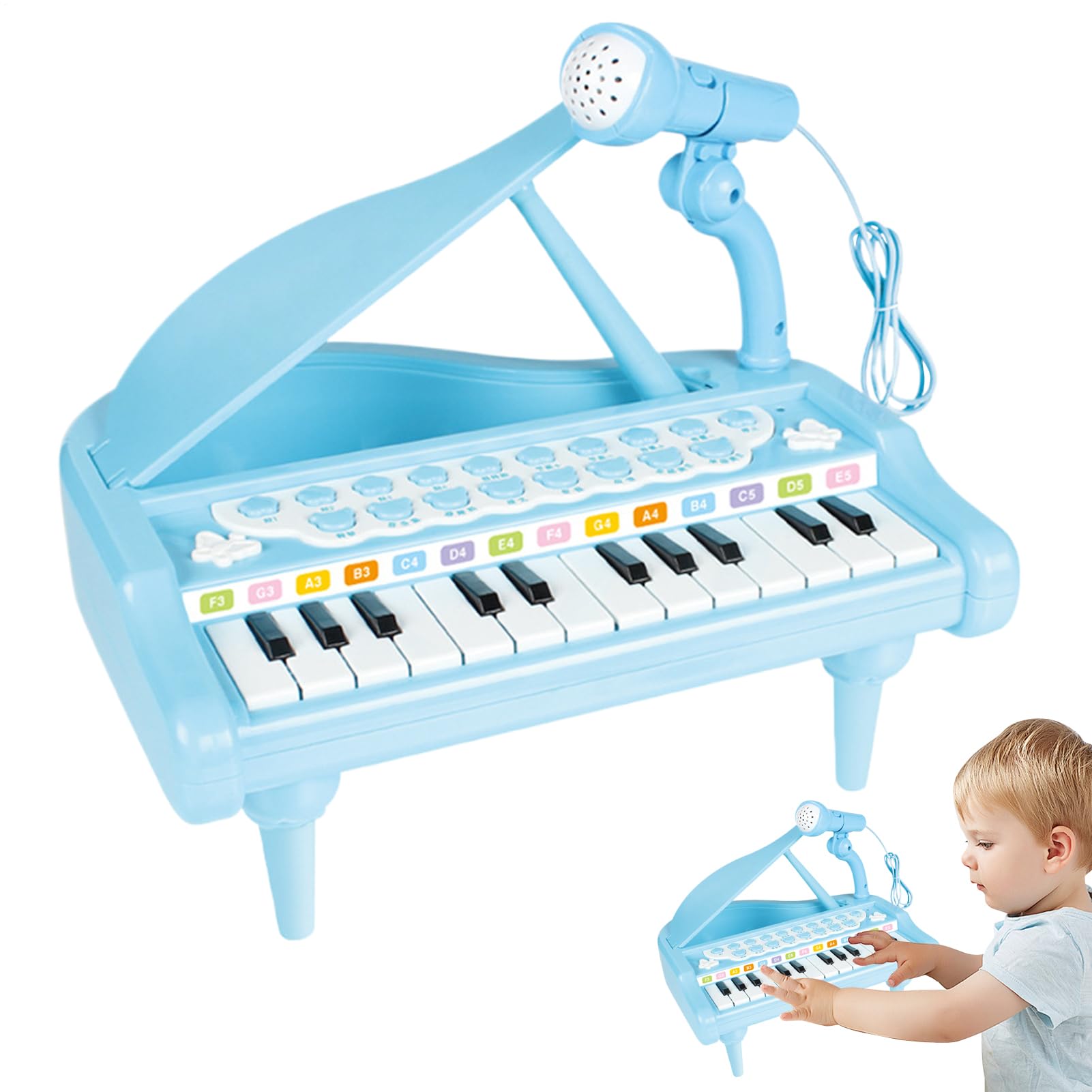 Pianoforte giocattolo per bambini, strumento per lo sviluppo precoce del | Piccolo strumento musicale elettronico per bambini, regalo per compleanno, Natale, Capodanno, ragazzi e ragazze