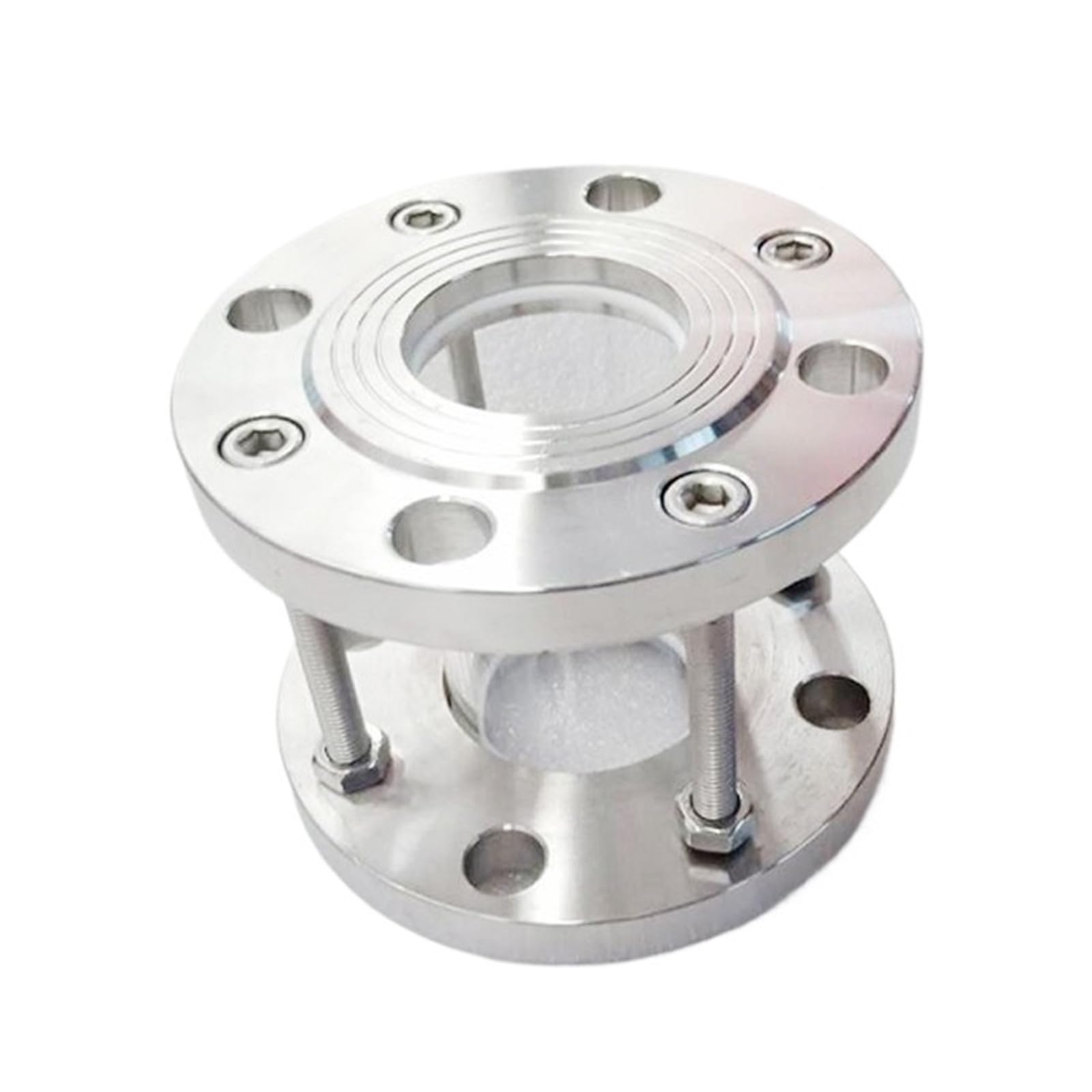 Flanged Glass Pipe Sight Glass, 304 Stainless Steel HGS07 Wafer-Type Sight Glass(304 Stainless Steel DN150)