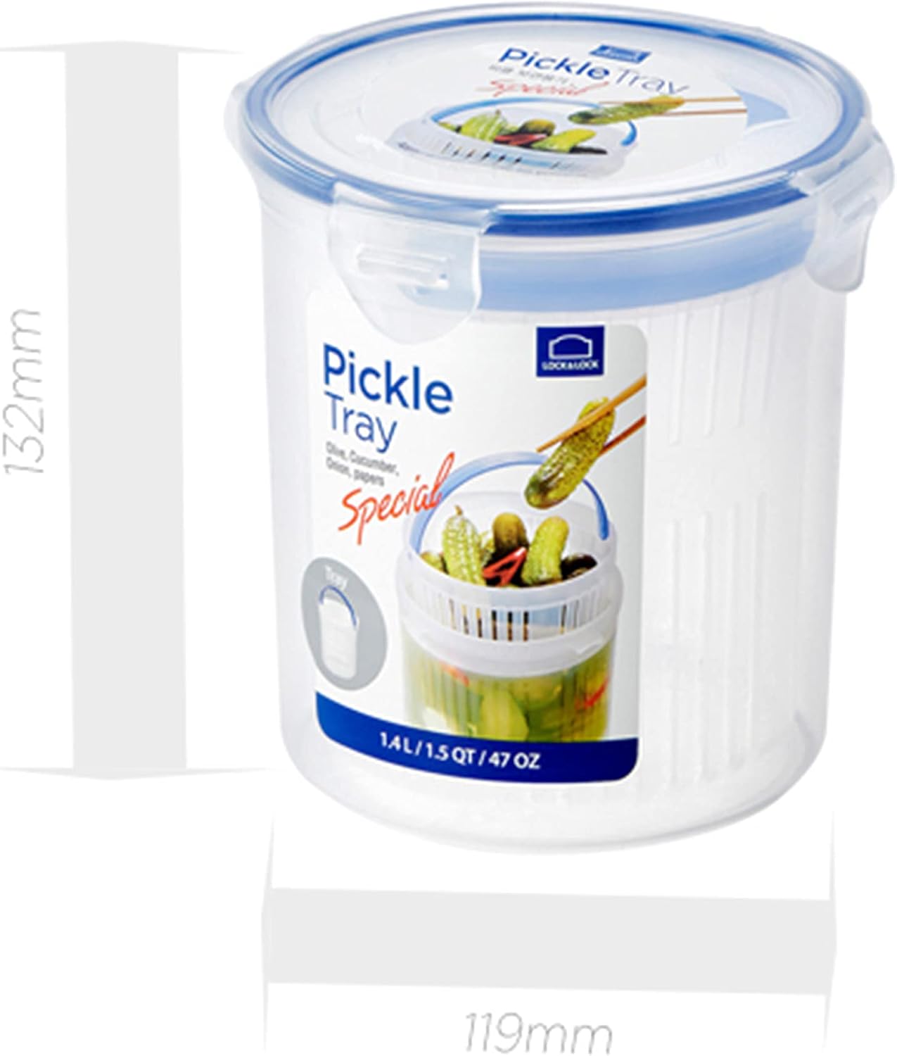 Lock&Lock 47-Fluid Ounce Round Food Container, Tall, 5.8-Cup