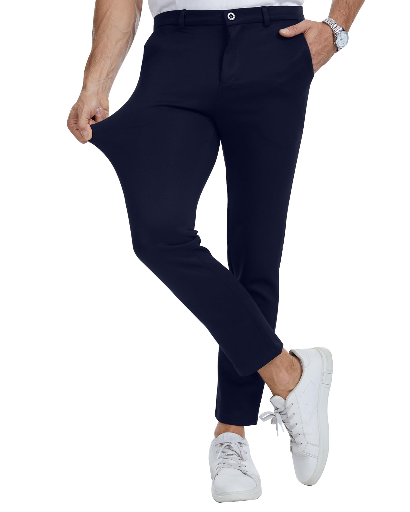 LVCBL Herren Chinohose Stilvolle Slim Fit Stretch Hosen für Männer S-2XL