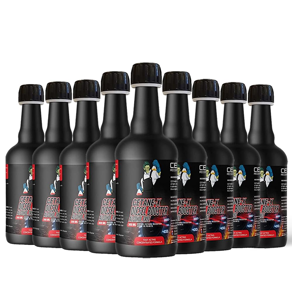 CETANE-X All in One Cetane Booster for Maximum Engine Power, High Mileage Performance and Fuel Efficiency; Suitable for All Diesel Cars (Pack of 9, 300 ml Each)