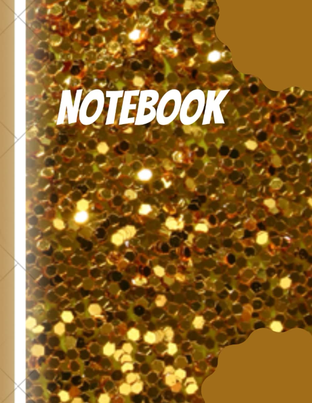 Golden Notebook: Cute Gold glitters notebook for college and homes