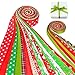 Produktbild Qpout 26x Weihnachten Satinbänder Weihnachtsbänder Rot Grün Weiß Schleifenband Dekoband für Weihnachten Neues Jahr Hochzeit Geburtstag Geschenk Verpackung Haarspange Haarband DIY Handwerk Dekoration