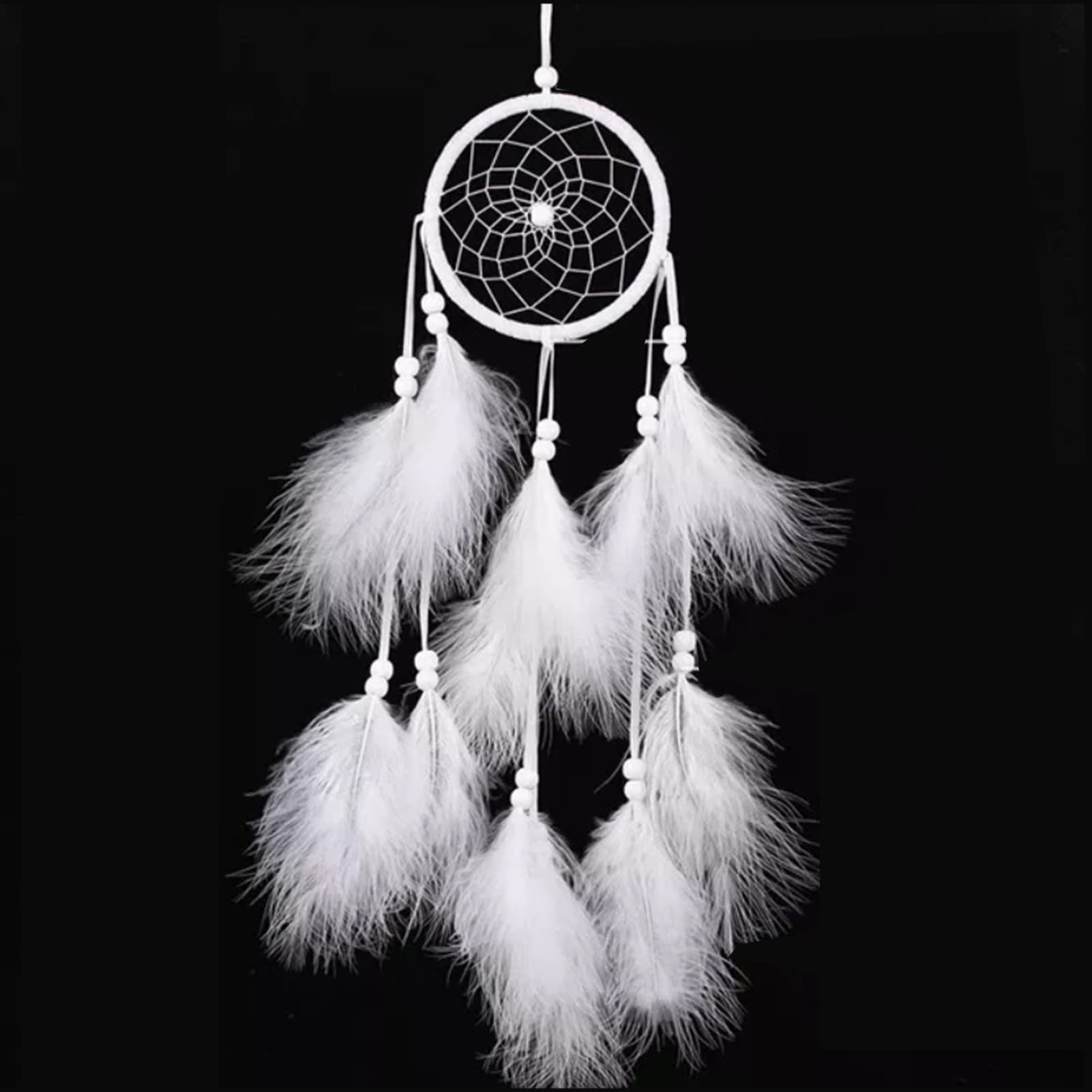 3 PIECES (White, Blue, Pink) Feather Dreamcatchers Wall Hanging Decoration Ornament