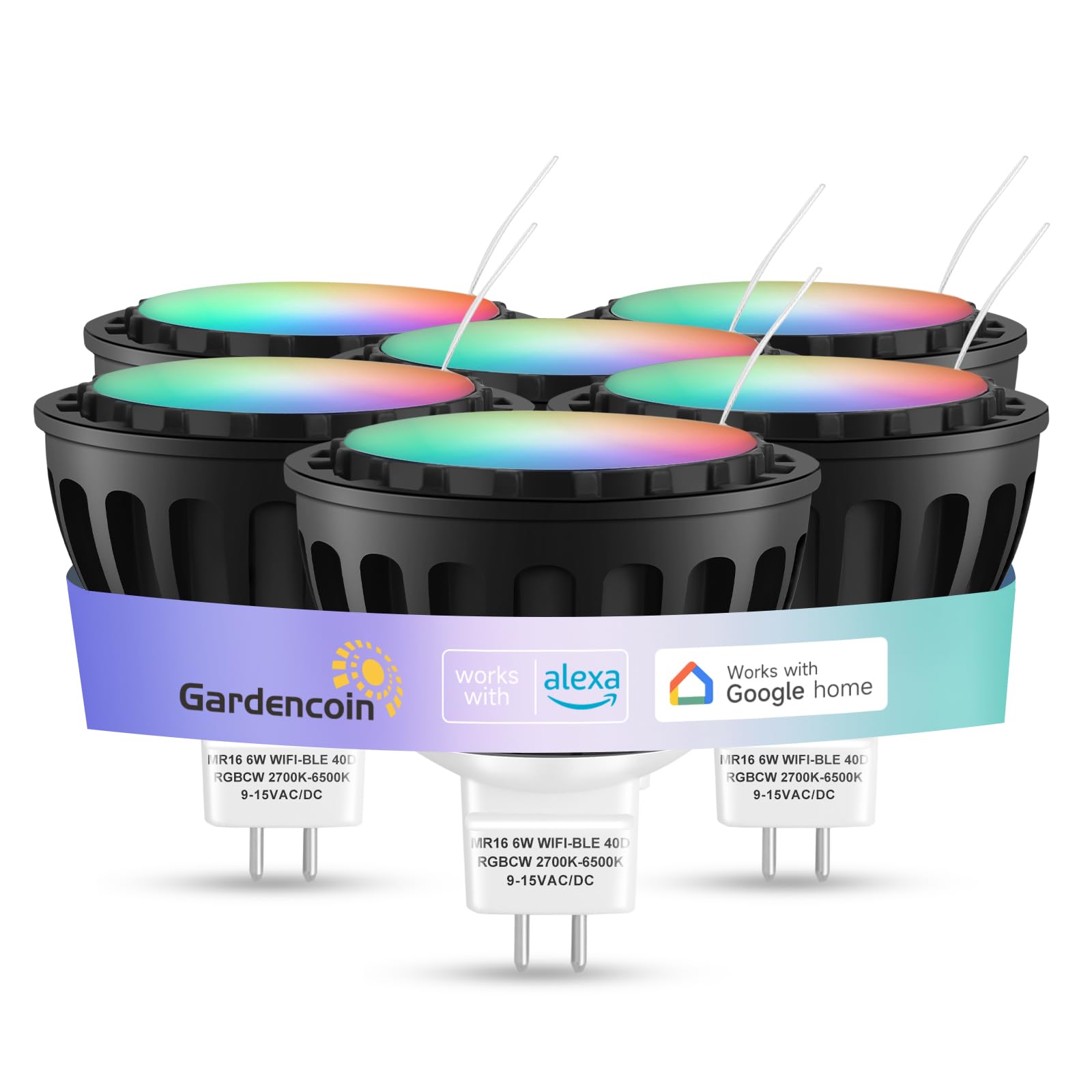 Gardencoin MR16 LED Bulb Color Changing, RGBCW Smart GU5.3 LED
