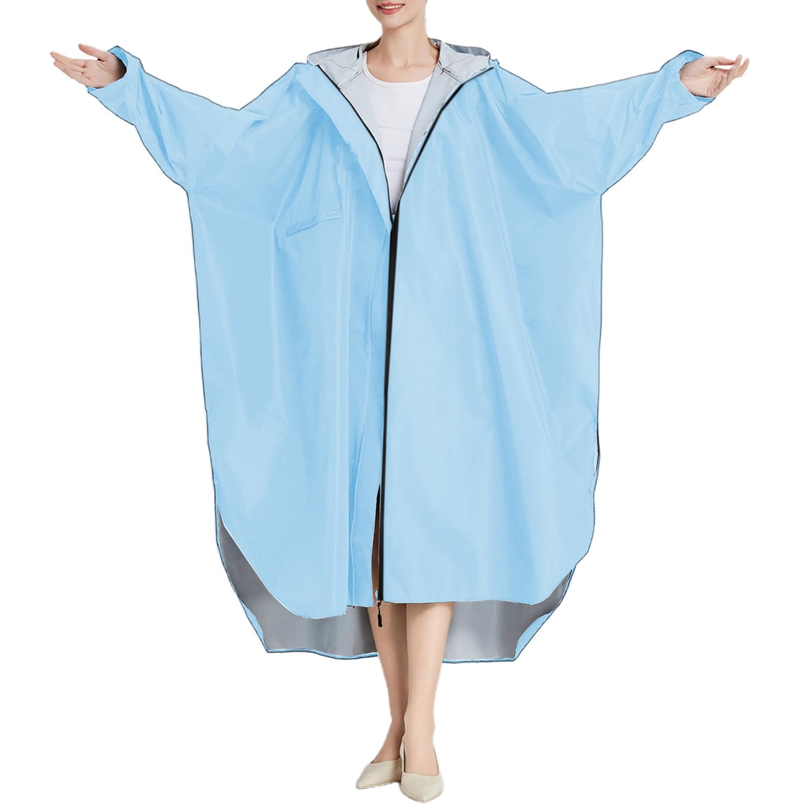 Generico Impermeabile Poncho Unisex Adulti Lungo con Cappuccio in PU Leggero per attività All'Aperto