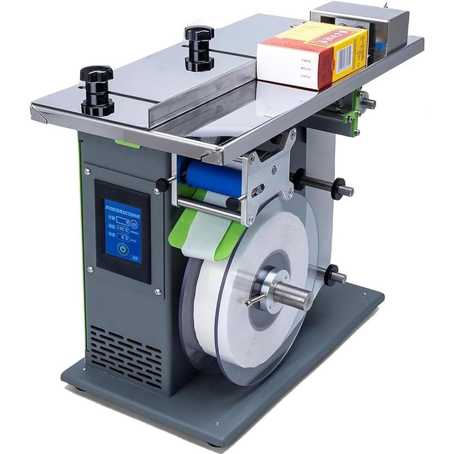 Etichettatrice angolare a 90°, applicatore semi-automatico ad angolo retto da 200 W con controllo PLC, 15-30 pz/min, precisione ±0,5 mm, supporta etichette da 2–5 cm / 2,5–3 cm 25to30mm