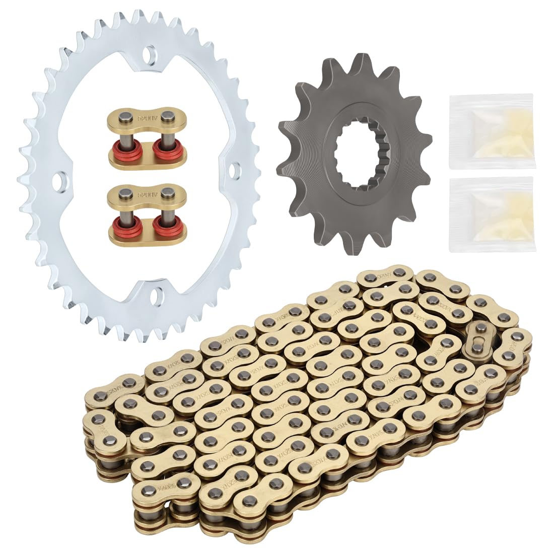 98L Dorado Conjunto de cadena de transmisión X-Ring y piñón de transmisión para Polaris RZR 170 2017-2021 0454771 0454563 0455224