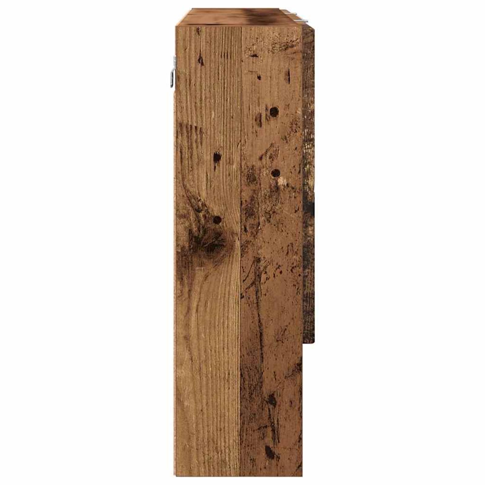 Gecheer Spiegelschrank mit Tür Altholz 80 x 17 x 55 cm Holzwerkstoff, Deko Spiegel Bathroom Mirror für Badezimmer Make-up Rasur Wohnung Hotel883362