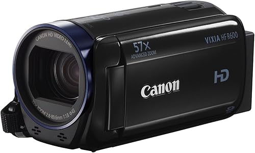Canon VIXIA HF R600 - Videocámara Full HD con pantalla táctil de 3 pulgadas y zoom avanzado de 57x, color negro (renovado)