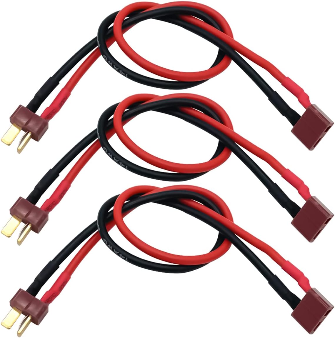 3PCS T Plug Extension Cable T Plug Male Connector to T Plug Female Connector Wire Adapter for RC Battery DIY Spare Part Remote Control Toy Parts