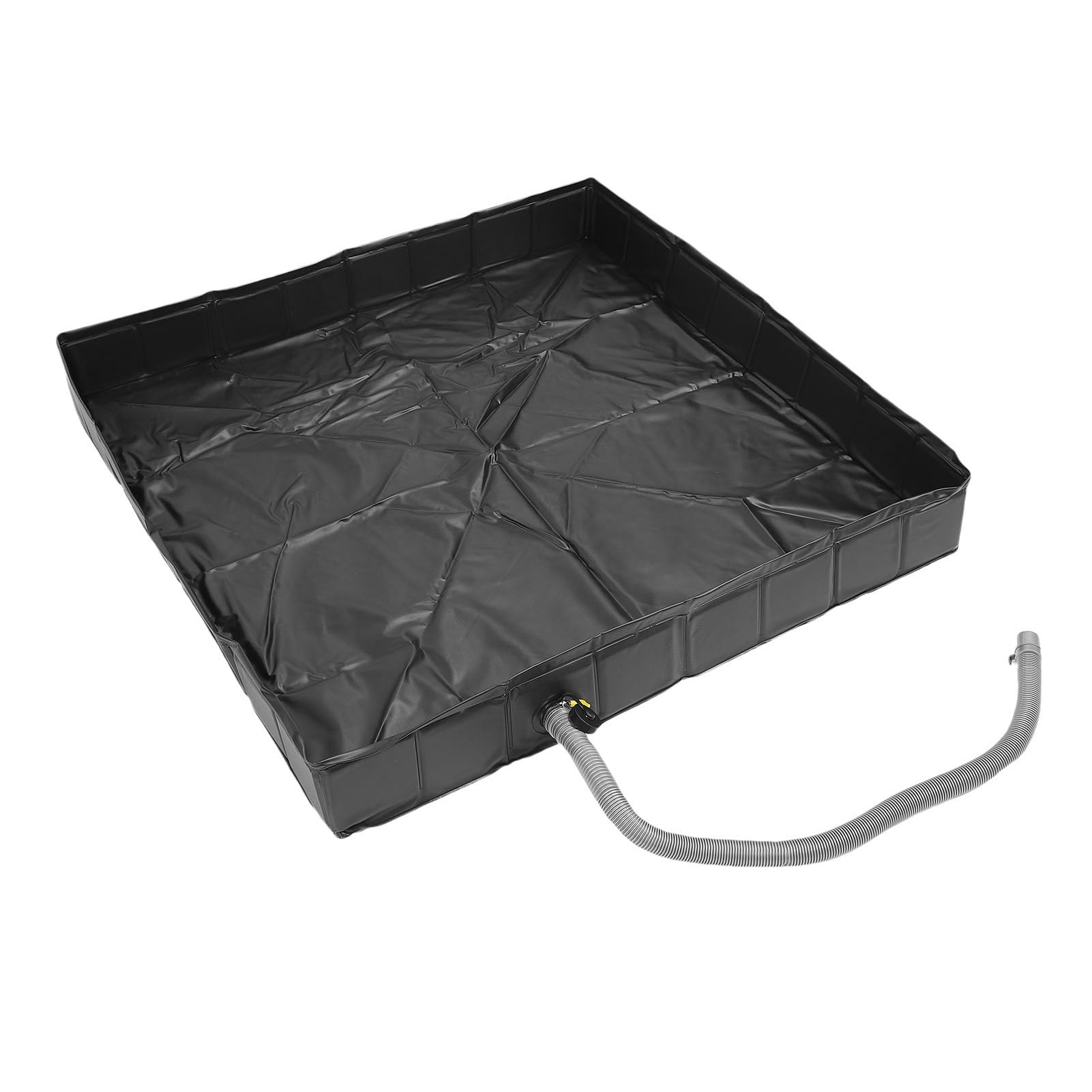 Keenso Bac de Douche Portable, Base de Douche Pliable en PVC de 41 X 41 X 6 Pouces avec Tuyau de Vidange de 1 M, pour Camping-car, Camping, Plage, Extérieure