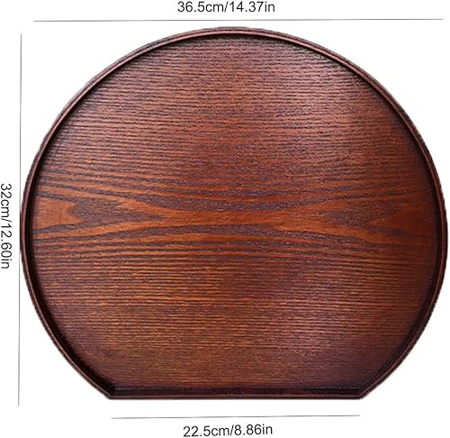 Miniatura 8 de Bandeja de madera con forma de media luna, bandeja decorativa para servir café, té, queso, postre, frutas y verduras (mediana)