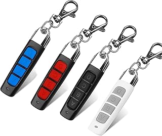 4 PCS 4 in-1Remote Control Duplicator, Garage Gate Door Remote Control 433MHZ Auto Pair Copy Remote, Universal 4‑Key Copy Remote Controller Copy Fixed Code and Rolling Code.