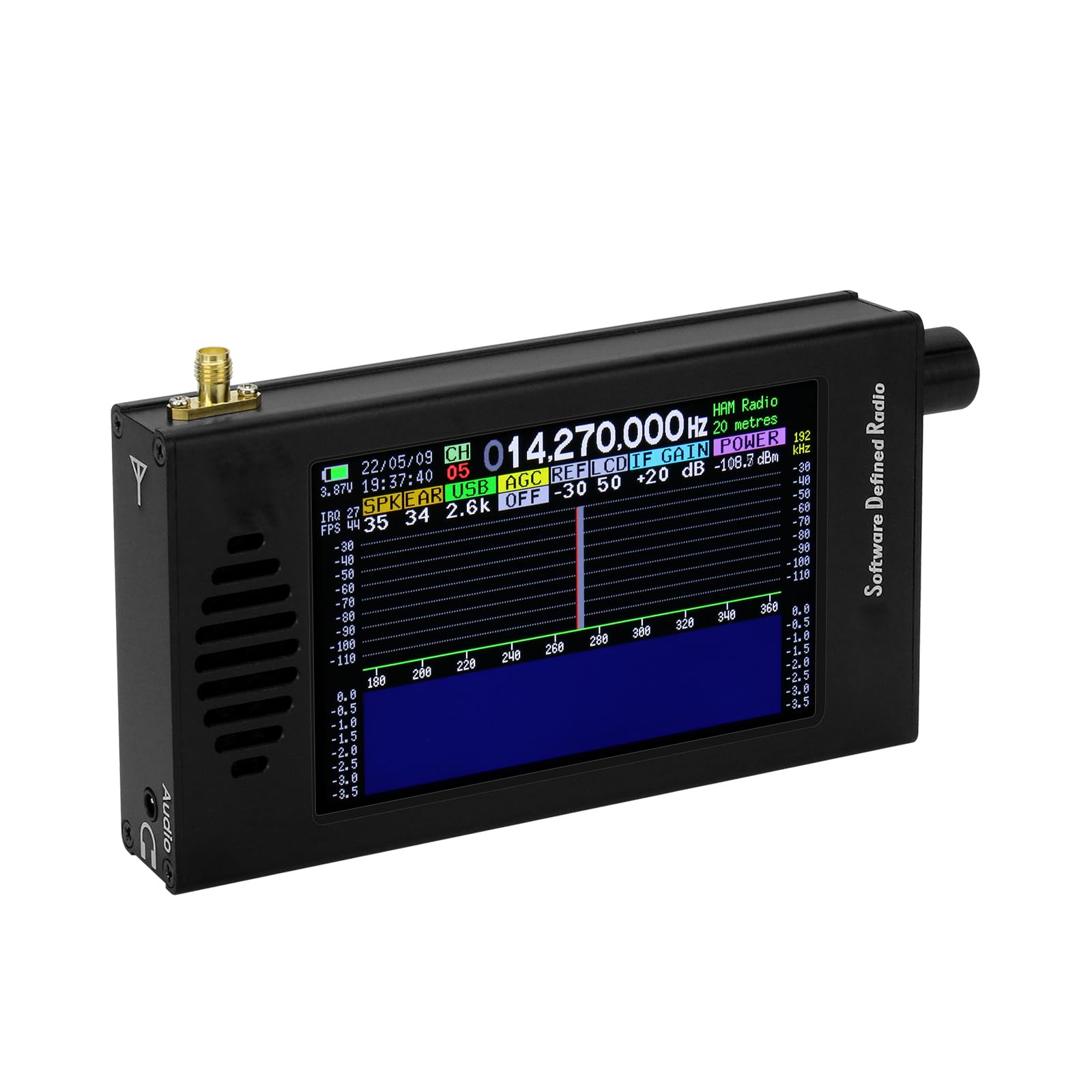 DSP SDR Radio Empfänger 100KHz zu 149MHz DSP Digital Demodulation CW/AM/SSB/FM/WFM Tragbarer Kurzwelle Radio Empfänger mit 4.3" IPS LCD