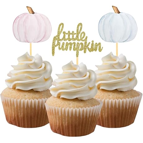 Adorable Little Pumpkin Cupcake Toppers: Festive Fall Party Decorations for Gender Reveals