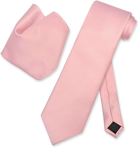 Vesuvio Napoli Solid DUSTY Pink Color Corbata y pañuelo para hombre