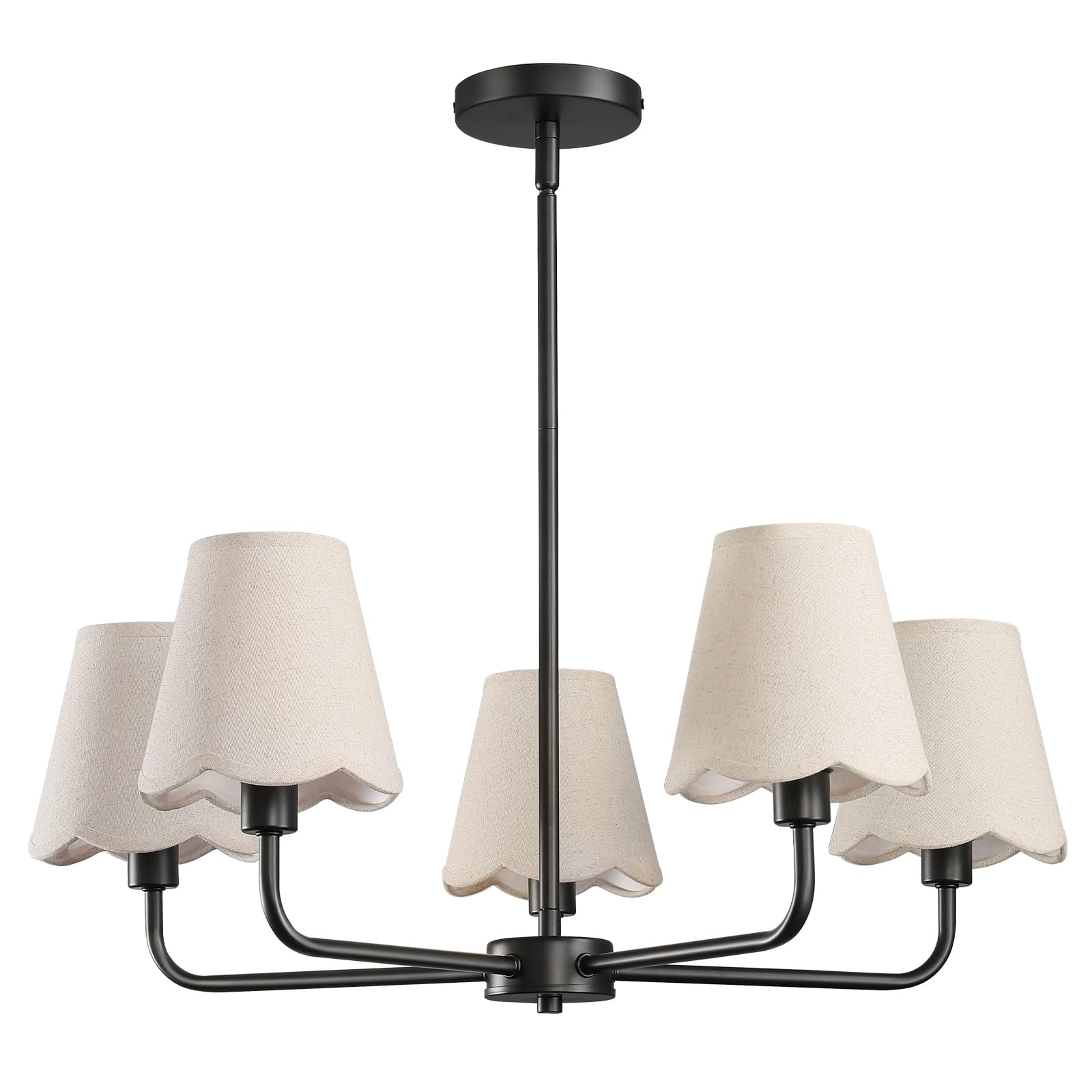 Photo 1 of KAISITE 5-Light Black Farmhouse Chandelier