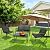 PAIQIAN 4 Pieces Patio Furniture Set Outdoor Patio Conversation Sets Poolside Lawn Chairs with Glass Coffee Table Porch Furniture for Courtyard, Garden and Balcony (Black)