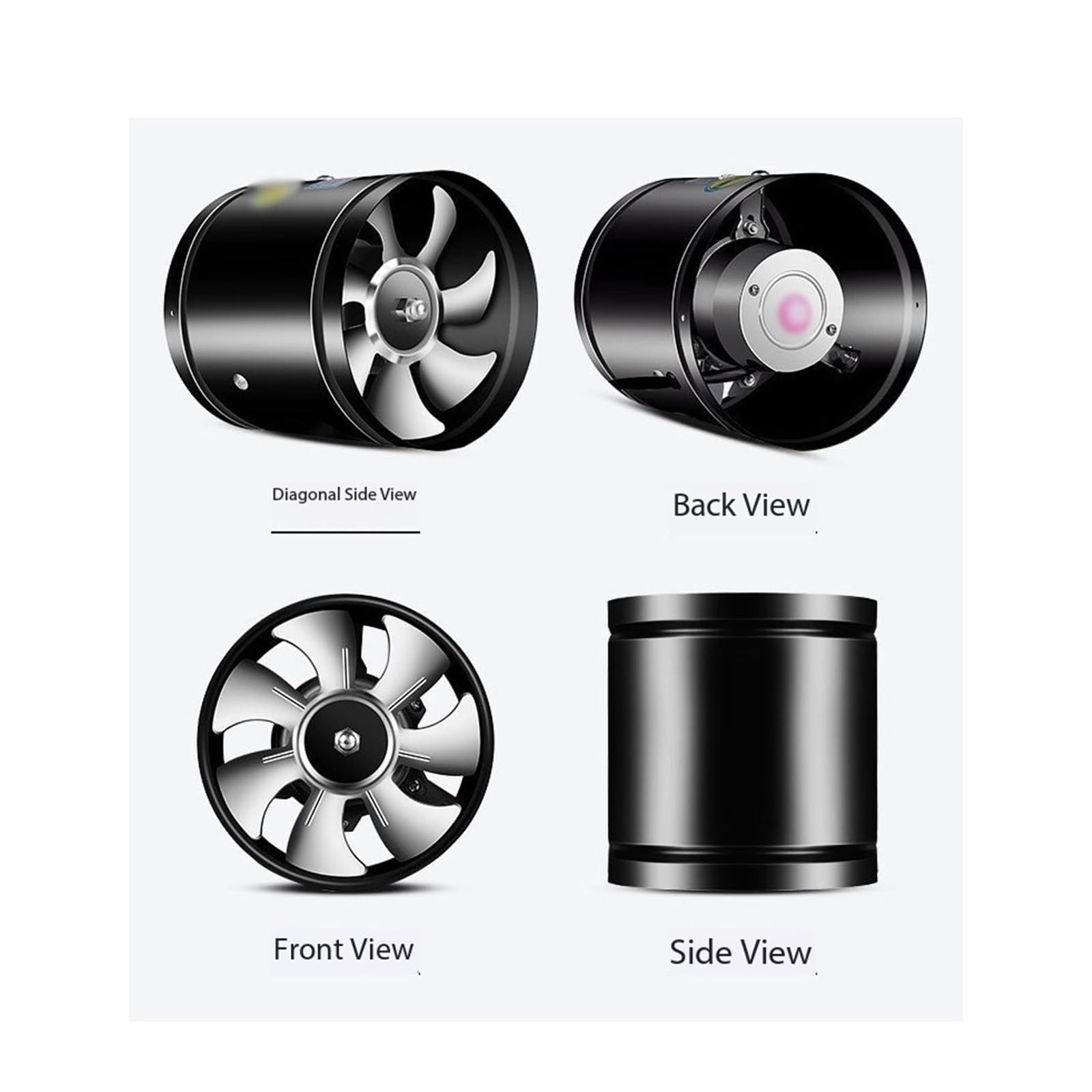 Ventola booster for pipeline, adatta for ventilatori Garage(Nero)